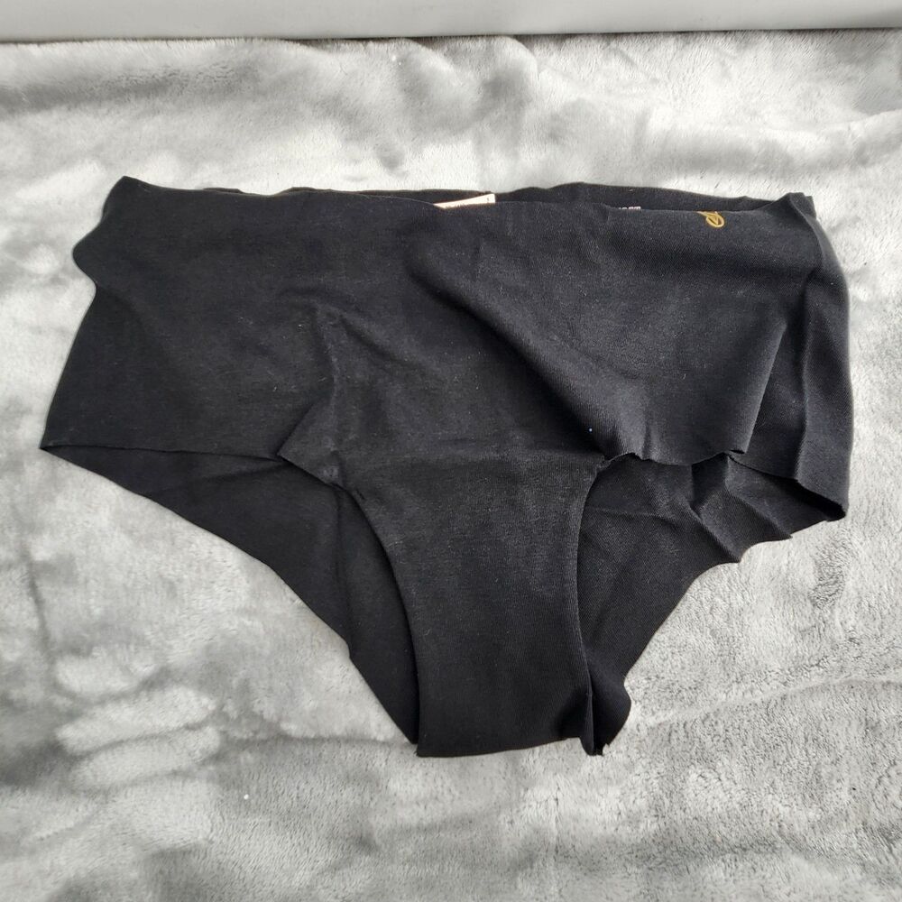 Victoria's‎ Secret Large Black Beige No Show Cotton Cheeky Panty NWT